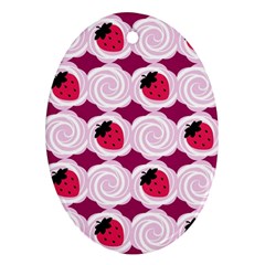 Cake Top Grape Oval Ornament (two Sides) by strawberrymilk