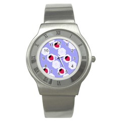 Cake Top Blueberry Stainless Steel Watch by strawberrymilk