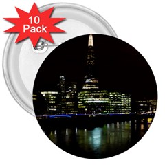 The Shard And Southbank London 10 Pack Large Button (round)