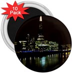 The Shard and Southbank London 10 Pack Large Magnet (Round) Front