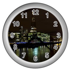 The Shard And Southbank London Silver Wall Clock