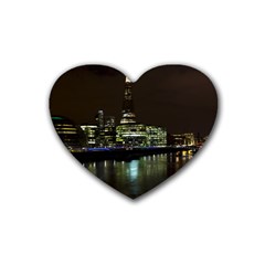 The Shard And Southbank London Rubber Drinks Coaster (heart) by Londonimages