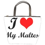 I Love My Maltese Bucket Handbag Front