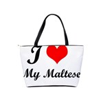 I Love My Maltese Large Shoulder Bag Back