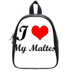 I Love My Maltese Small School Backpack