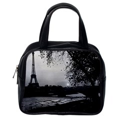 Vintage France Paris Eiffel Tour & Seine At Dusk 1970 Single-sided Satchel Handbag by Vintagephotos