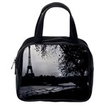 Vintage France Paris Eiffel tour & Seine at dusk 1970 Single-sided Satchel Handbag Front