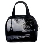 Vintage France Paris Eiffel tour & Seine at dusk 1970 Twin-sided Satchel Handbag Front