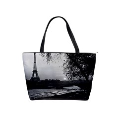 Vintage France Paris Eiffel Tour & Seine At Dusk 1970 Large Shoulder Bag by Vintagephotos