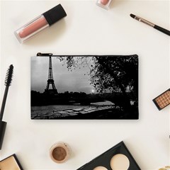 Vintage France Paris Eiffel Tour & Seine At Dusk 1970 Small Makeup Purse