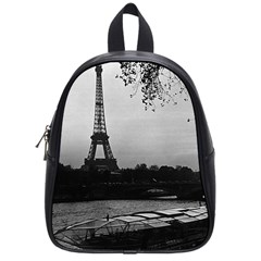 Vintage France Paris Eiffel Tour & Seine At Dusk 1970 Small School Backpack by Vintagephotos