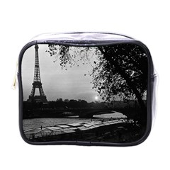 Vintage France Paris Eiffel Tour & Seine At Dusk 1970 Single-sided Cosmetic Case