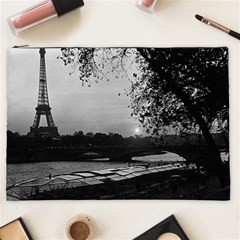 Vintage France Paris Eiffel Tour & Seine At Dusk 1970 Cosmetic Bag (xxl)