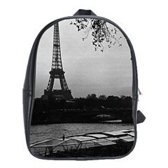 Vintage France Paris Eiffel Tour & Seine At Dusk 1970 School Bag (xl)