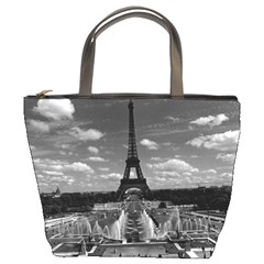 Vintage France Paris Fontain Chaillot Tour Eiffel 1970 Bucket Handbag by Vintagephotos