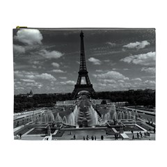 Vintage France Paris Fontain Chaillot Tour Eiffel 1970 Extra Large Makeup Purse by Vintagephotos