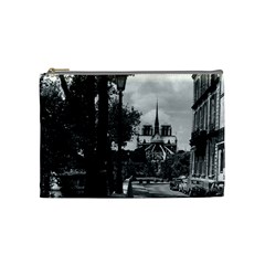 Vintage France Paris Notre Dame Saint Louis Island 1970 Medium Makeup Purse by Vintagephotos