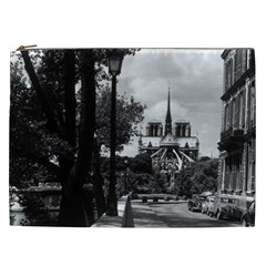 Vintage France Paris Notre Dame Saint Louis Island 1970 Cosmetic Bag (xxl)