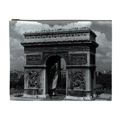 Vintage France Paris Triumphal Arch  Place De L etoile Extra Large Makeup Purse by Vintagephotos