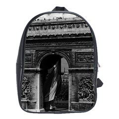 Vintage France Paris Triumphal Arch  Place De L etoile School Bag (xl) by Vintagephotos