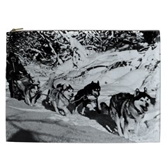 Vintage Usa Alaska Dog Sled Racing 1970 Cosmetic Bag (xxl) by Vintagephotos