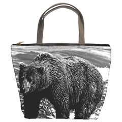 Vintage Usa Alaska Brown Bear 1970 Bucket Handbag by Vintagephotos