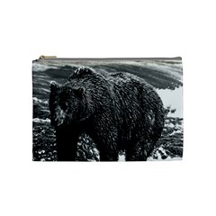 Vintage Usa Alaska Brown Bear 1970 Medium Makeup Purse by Vintagephotos