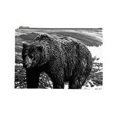 Vintage Usa Alaska Brown Bear 1970 Large Makeup Purse by Vintagephotos