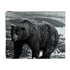 Vintage Usa Alaska Brown Bear 1970 Extra Large Makeup Purse by Vintagephotos