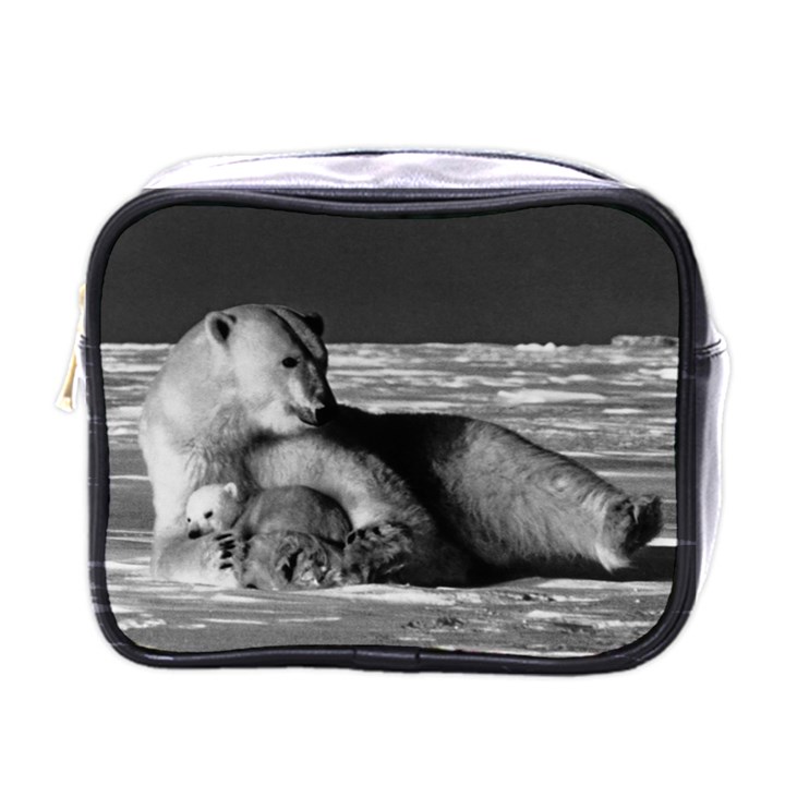 Vintage USA Alaska mother polar bear 1970 Single-sided Cosmetic Case