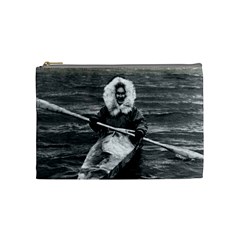 Vintage Usa Alaska Eskimo And His Kayak 1970 Medium Makeup Purse