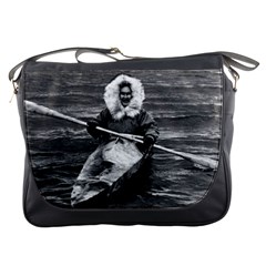 Vintage Usa Alaska Eskimo And His Kayak 1970 Messenger Bag