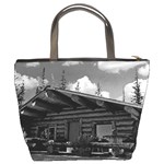 Vintage USA Alaska Modern alaskan log cabin 1970 Bucket Handbag Back