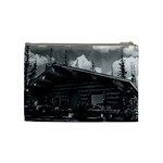 Vintage USA Alaska Modern alaskan log cabin 1970 Medium Makeup Purse Back