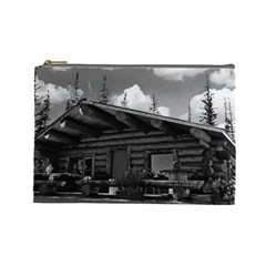 Vintage Usa Alaska Modern Alaskan Log Cabin 1970 Large Makeup Purse by Vintagephotos