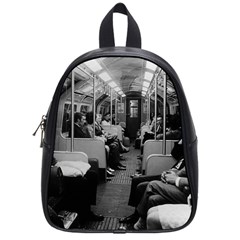 Vintage Uk  England Railway Inside Coach 1970 Small School Backpack