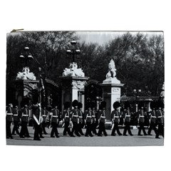 Vintage England London Changing Guard Buckingham Palace Cosmetic Bag (xxl) by Vintagephotos