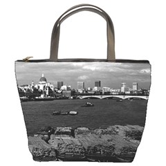 Vintage Uk England River Thames London Skyline City Bucket Handbag