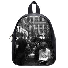 Vintage Usa New York Rockefeller Center 1970 Small School Backpack by Vintagephotos