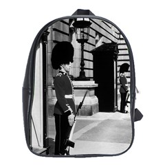 Vintage Uk England London Sentry At Buckingham Palace School Bag (xl) by Vintagephotos