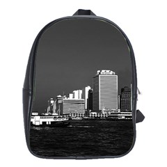 Vintage China Hong Kong Boat Skyscraper ??sea 1970 Large School Backpack by Vintagephotos