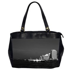 Vintage China Hong Kong Boat Skyscraper ??sea 1970 Twin-sided Oversized Handbag