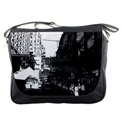 Vintage China Hong Kong Street City Cars 1970 Messenger Bag