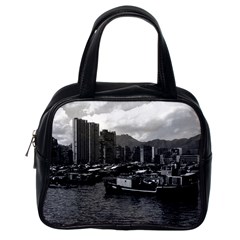 Vintage China Hong Kong Houseboats River 1970 Single-sided Satchel Handbag by Vintagephotos