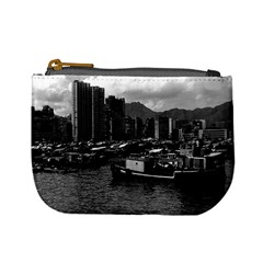 Vintage China Hong Kong Houseboats River 1970 Coin Change Purse by Vintagephotos