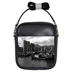 Vintage China Hong Kong Houseboats River 1970 Kids  Sling Bag by Vintagephotos