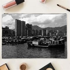 Vintage China Hong Kong Houseboats River 1970 Cosmetic Bag (xxl) by Vintagephotos