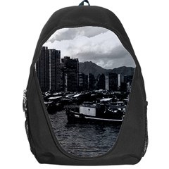 Vintage China Hong Kong Houseboats River 1970 Backpack Bag by Vintagephotos