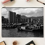 Vintage China Hong Kong houseboats river 1970 Cosmetic Bag (XXXL) Front