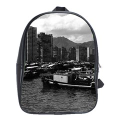 Vintage China Hong Kong Houseboats River 1970 School Bag (xl) by Vintagephotos